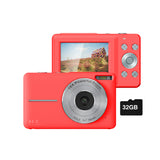 16X Zoom Digital Camera with 32GB Card 1080P Mini Video Camera for Teens Kids Red