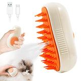 3-in-1 Electric Spray Brush for Cat Grooming Brush Steamy Massage Comb Beige