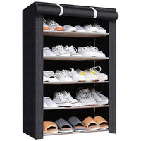 Shoes Rack with Cover Large Shoe Shelf Black