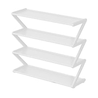 4-Tier Shoe Rack Organizer Space Saving Shoes Organizer for Entryway Bedroom White