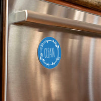 Magnetic Indicator Round Clean Dirty Dishwasher Sign Blue