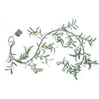 1.8M 96LEDs Artificial Leaves Fairy Lights Battery Operated Garland String Light Home Gardeb Party Holiday Decor Style 2