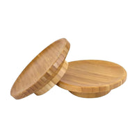 2Pcs Bamboo Glass Topper Appetizer Plates Cup Covers  Plates