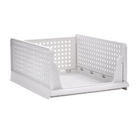 Stackable Closet Storage Basket Foldable Closet Space-Saving Organizer for Bathroom Kitchen