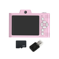 1080P Retro Digital Camera with 32G Memory Card Kids Student Camera Pink