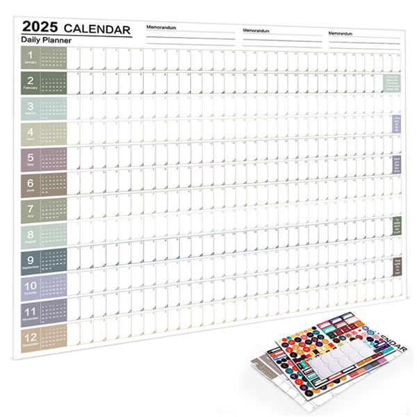 2025 Yearly Wall Calender 12-Month Holiday Year Planner Home Office Work Calendar Poster