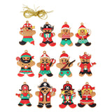 12Pcs Gingerbread Man Decoration Christmas Tree Hanging Pendants Style 5