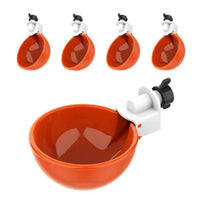 5Pcs Automatic Chicken Waterer Cups Water Feeder for Chicks Duck Goose Orange