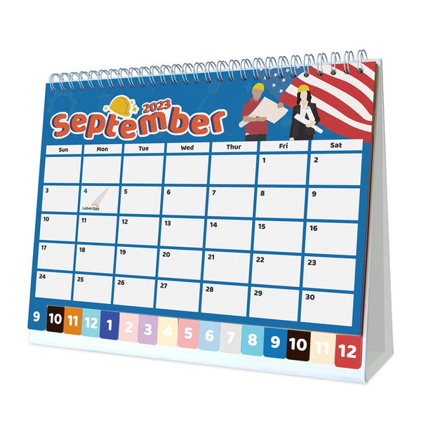 16 Monthly Desk Calendar 2024 with To-do List and Notes Content