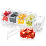 Ice Cooled Condiment Serving Container Plastic Chilled Garnish Tray Food Caddy