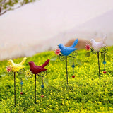 Metal Decorative Birds Stakes Patio Ornaments Garden Yard Lawn Art Decor Blue