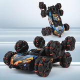 2.4GHz Remote Hand Control 8 Wheels Stunt Car Toys Gesture Sensing Remote Control Car Toy Orange