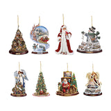 8Pcs Christmas Tree Hanging Ornaments with String for Christmas Decoration