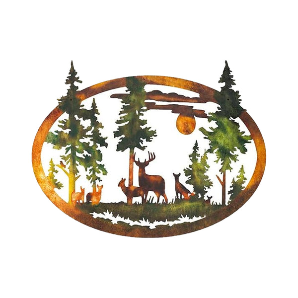 Retro Animal Forest Metal Wall Art Decor Wall Sculpture Office Home Wall Decorations Style 1