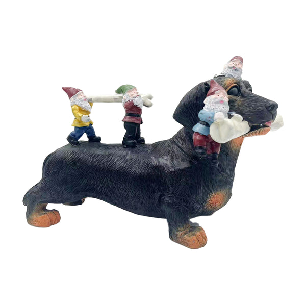 Dachshund Garden Gnomes Statues Table Garden Ornaments Outdoor Style 1