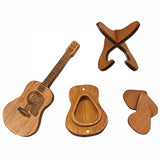 Wooden Guitar Pick with Guitar Shaped Box and Stand Mini Guitar Pick Holder