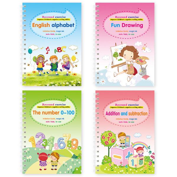 4Pcs Practice Copybooks English Handwriting Practice Workbooks