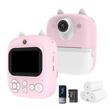 1080P Instant Print Camera Kids Selfie Digital Camera Kid Gift Pink