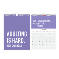 Adulting is Hard 2024 Wall Calendar Funny 2024 Monthly Inspirational Planners Office Calendar