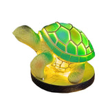 Animal Table Lamp Stained Painting Glass-Like Night Light Resin Home Bedroom Decoration Turtle Style