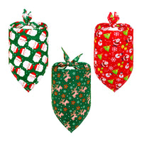 3Pcs Triangle Xmas Pet Scarf Bibs Pet Holiday Accessories Decoration for Cats Dogs Style 1