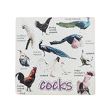 Set of 6  Funny Bird Pun Coasters Square Drink Cup Pad for Home Kitchen Bar Decor