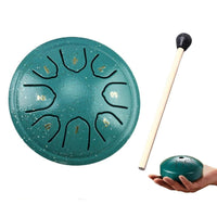 8-Note Rain Drum Steel Tongue Drum Rain Chime for Outside Garden Green