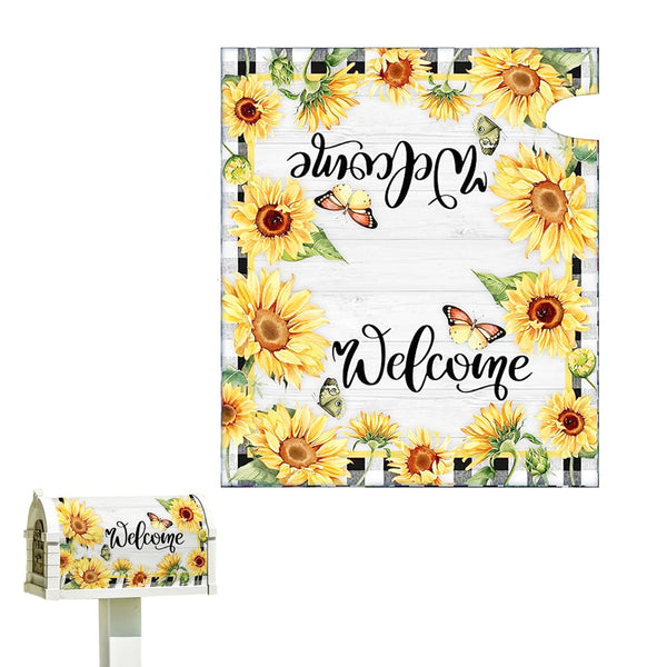 Sunflower Mailbox Cover Magnetic Welcome Mailbox Cover Outdoor Garden Decor