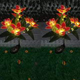 Solar 7-Head Orchid Lights Outdoor Garden Decorative Light Orange