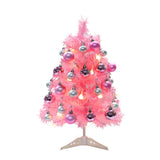 45CM Mini Tabletop Stand Christmas Tree with Balls and Lights Xmas Party Decor