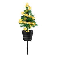 Solar Christmas Tree Light Garden Stakes Lights Tabletop Christmas Decor Warm