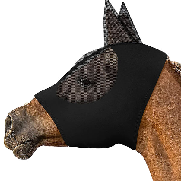 Horse Face Cover Horse Fly Mask Equine Mask Veil Black