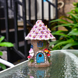 Solar Fairy Mushroom House Decorations Garden Statue Lawn Yard Patio Ornaments