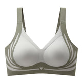 Wireless Push-Up Bra Lifting Anti-Sagging Seamless Bra Green