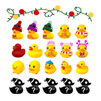 Christmas 24 Days Countdown Advent Calendar with Rubber Ducks and Accessory Children Bath Toys Gift