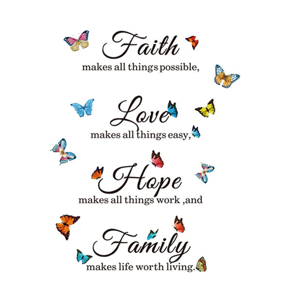 Wall Sticker Butterfly Decal Inspirational Sticker for Home Office Decor Kit