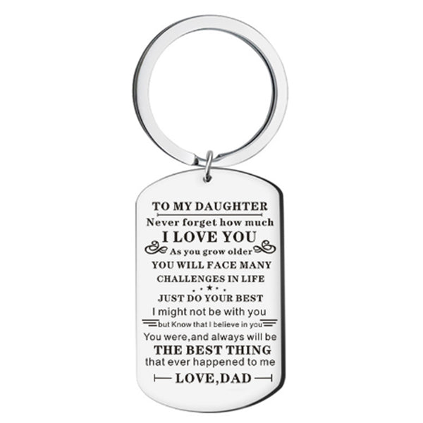 Inspirational Pendant for Daughter Motivational Keychain for Teens from Dad