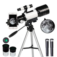 150X Magnification Astronomical Telescope Portable Travel Telescope with Tripod for Astronomy Beginners