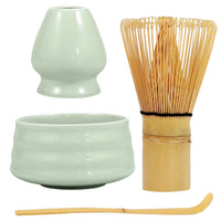 4Pcs Traditional Japanese Matcha Tea Set Tea Whisk Tools Green