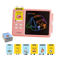 224 Words Talking Flash Cards LCD Writing Tablet Toddlers Preschool Words Learning Cards Toy Kid Gift Pink