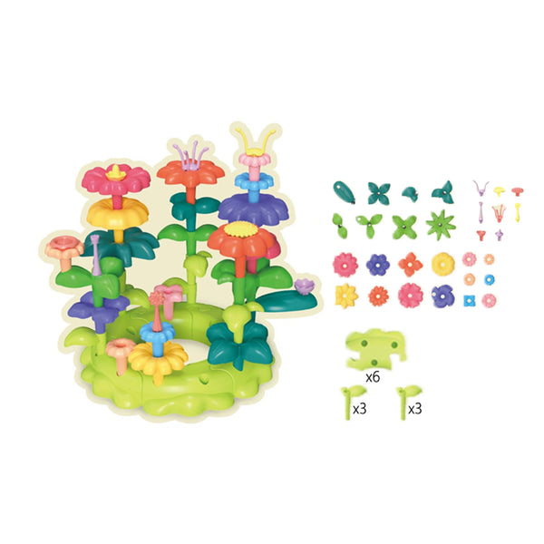 42Pcs Kids Flower Garden Building Toys DIY Block Gardening Pretend Gift Kid Toy Playset