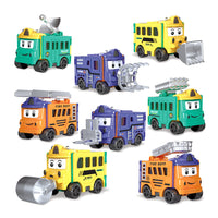 4Pcs 2-in-1 Flip Transformable Engineering Vehicle Sliding Toy Cars For Kids