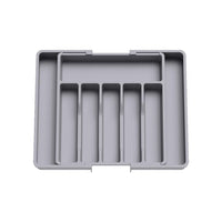 Expandable Utensil Tray Kitchen Cutlery Drawer Organizer Multipurpose Drawer Storage Tray Gray