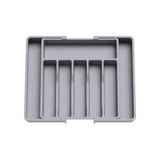 Expandable Utensil Tray Kitchen Cutlery Drawer Organizer Multipurpose Drawer Storage Tray Gray