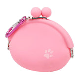 Portable Pet Silicone Treat Bag Multi-Purpose Dog Training Pouch with Carabiner Pink