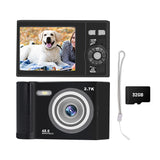 48MP HD Retro Digital Camera with 32G Memory Card 1080P Kids Student Camera Black