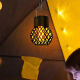 4 Pcs Solar Lantern Lights Hanging Flickering Flame Lights Outdoor  Garden Yard Festival Decor