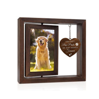 Pet Memorial Photo Frame for Dogs Cats Rotating Wooden Picture Frame