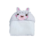 Wearable Animal Style Hooded Blanket Warm Cozy Plush Hoodie Throw Cloak Wrap for Adults White