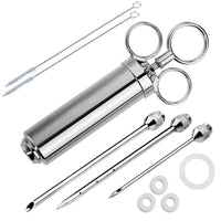 60ml Meat Seasoning Injector Syringe Kit for BBQ Kitchen Cooking